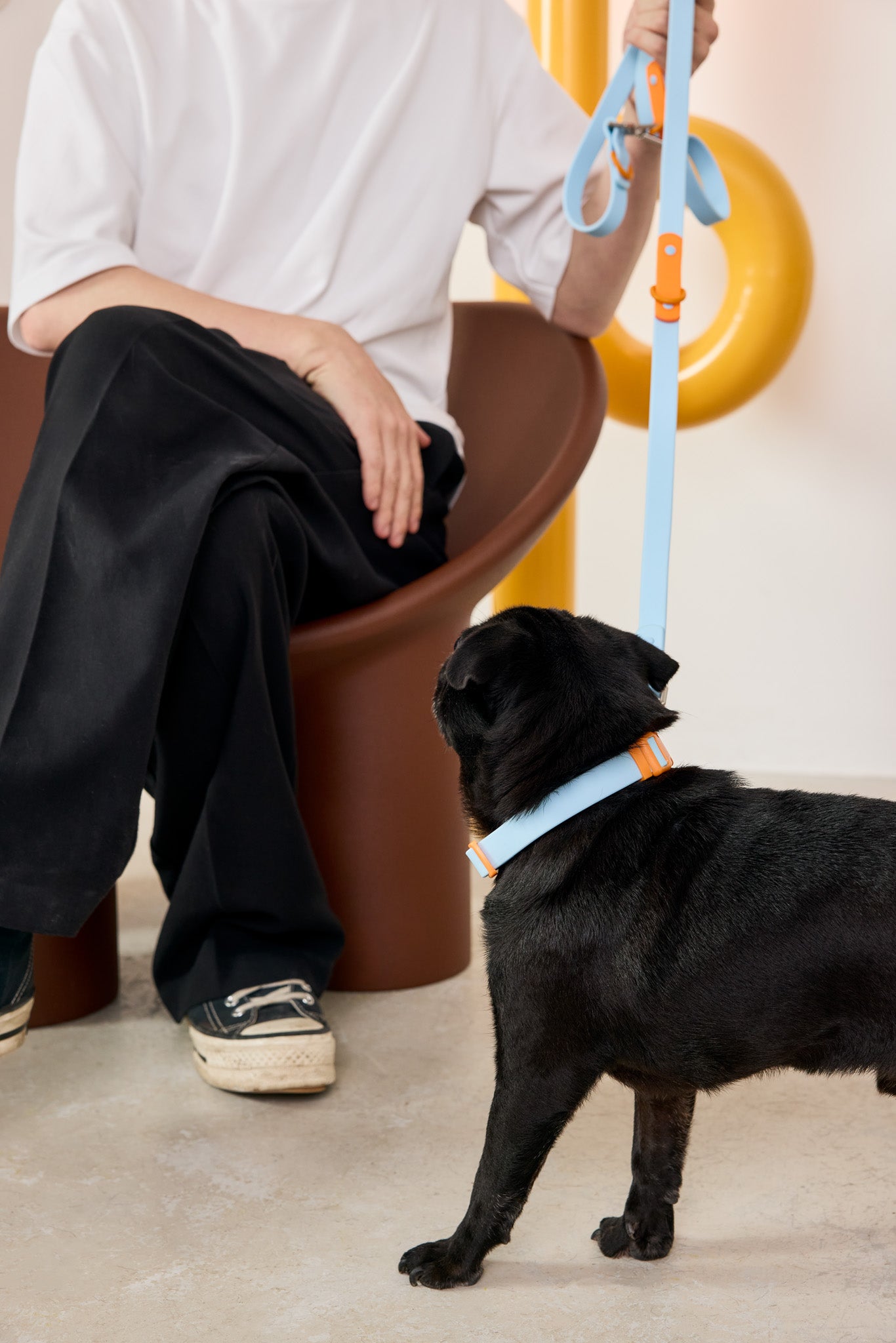 The Fritz Leash - Baby Blue Orange
